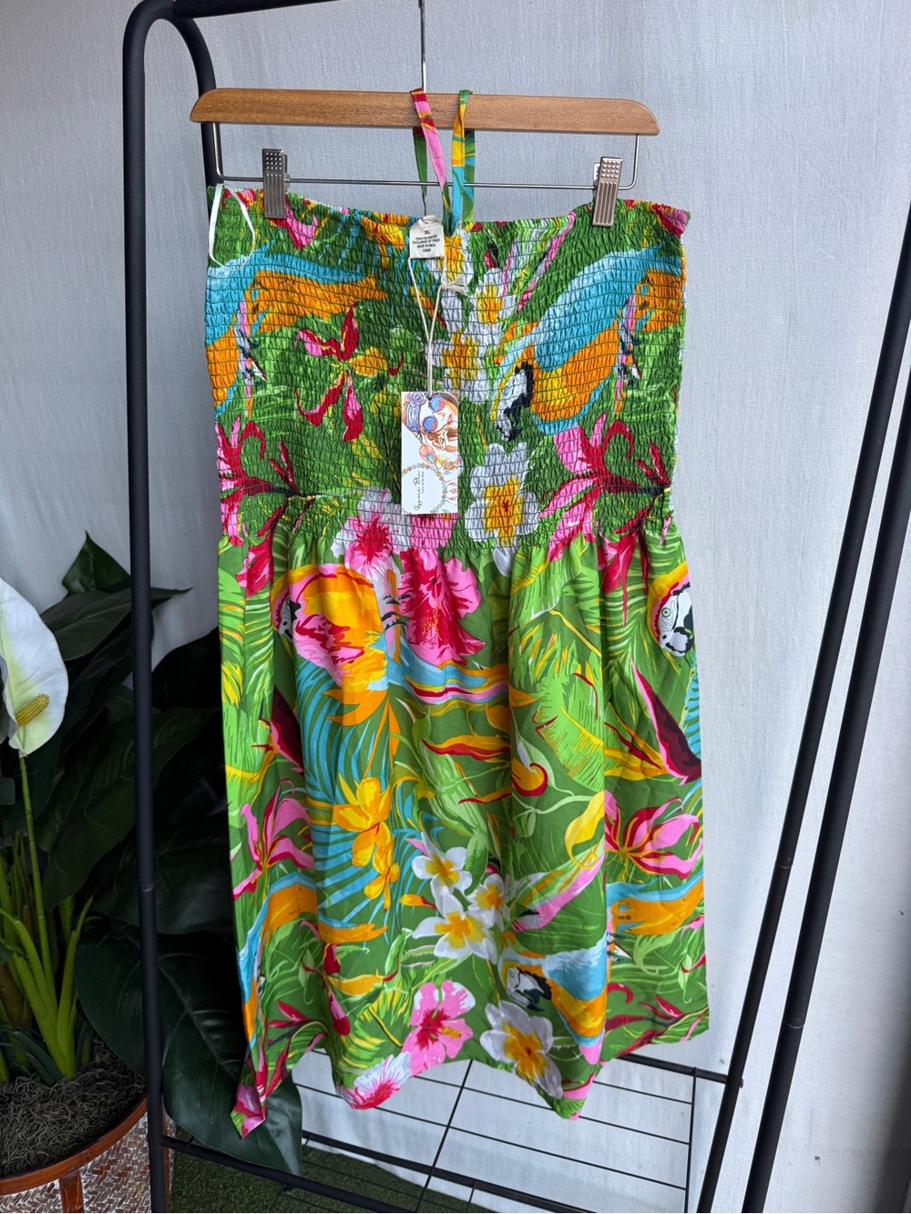 NWT Gypsy Blu Stretchy Tropical Sundress Perfect for Cruise / Size XL